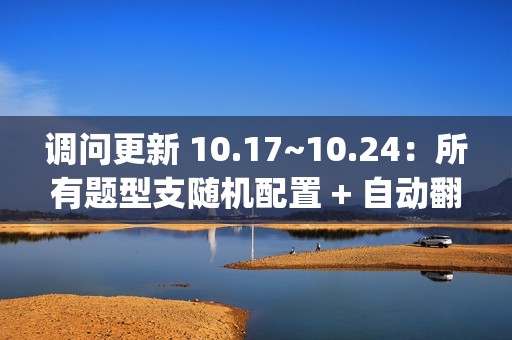 调问更新 10.17~10.24：所有题型支随机配置 + 自动翻页 + 8 项 BugFix