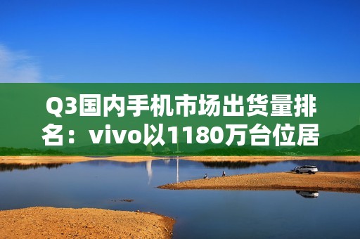 Q3国内手机市场出货量排名：vivo以1180万台位居第一