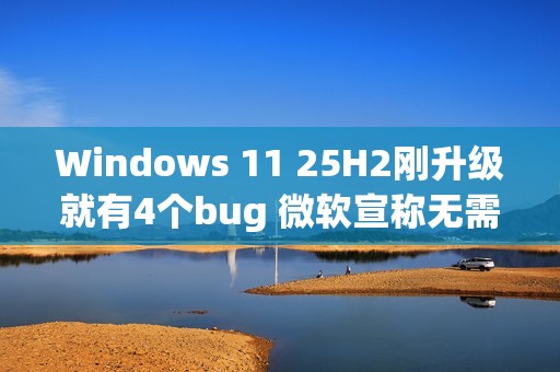Windows 11 25H2刚升级就有4个bug 微软宣称无需担心