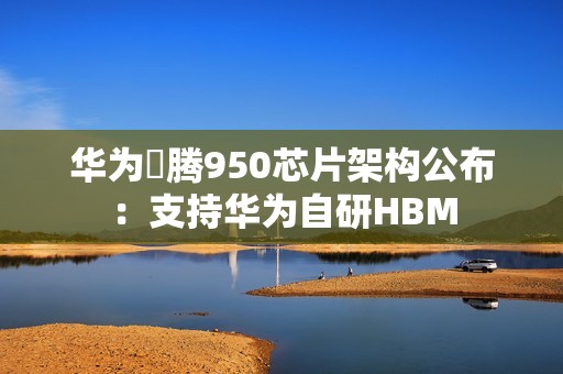 华为昇腾950芯片架构公布：支持华为自研HBM