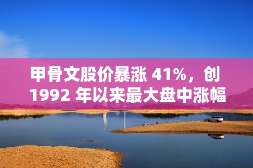 甲骨文股价暴涨 41%，创 1992 年以来最大盘中涨幅