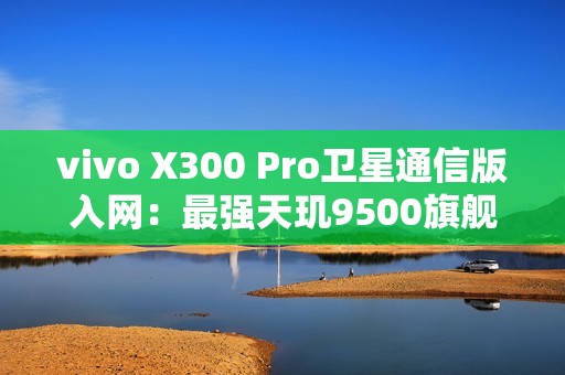 vivo X300 Pro卫星通信版入网：最强天玑9500旗舰