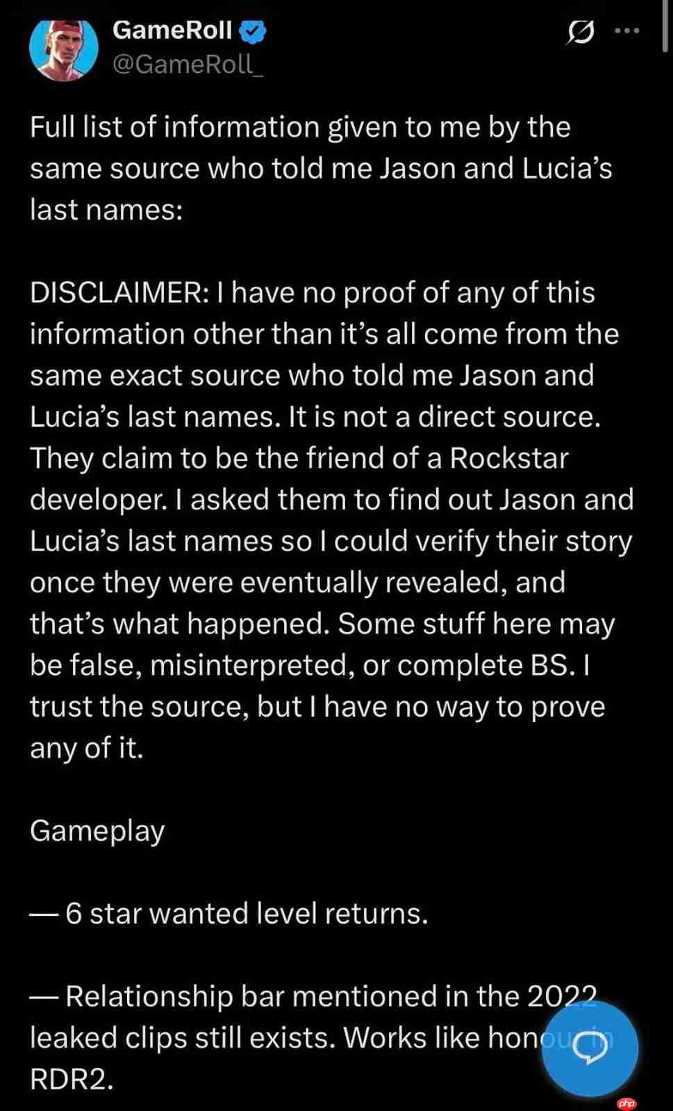 《GTA6》泄露内容被证实 R星开除泄密员工