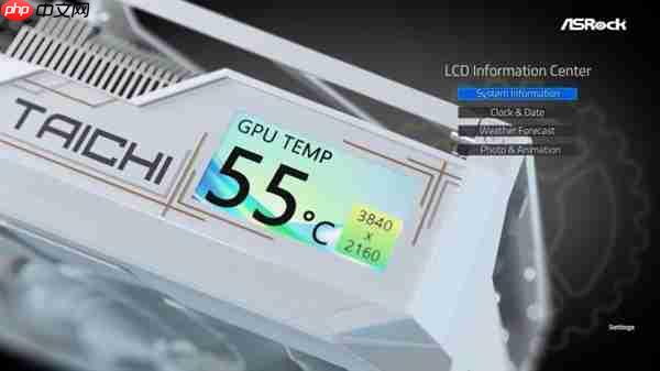 华擎顶级GPU！RX 9070 XT太极白色版发布：配备LCD显示屏