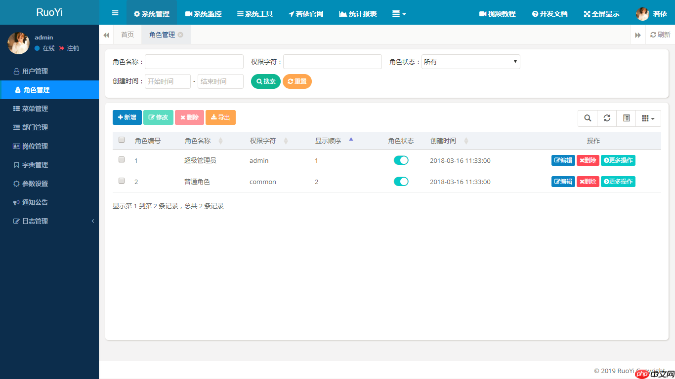 RuoYi 4.8.2 发布，更多细节优化