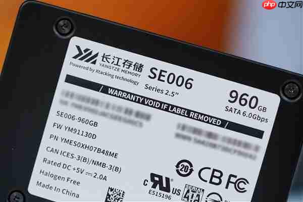 SATA SSD顶尖水平！长江存储SE006 960GB图赏