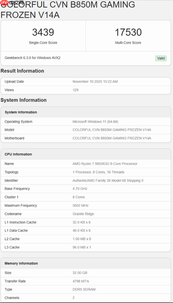 最佳游戏CPU即将换代 AMD锐龙7 9850X3D性能测试曝光