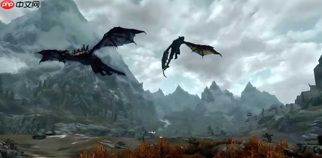 《上古卷轴5》玩家整花活 各种方法拯救主线被龙摔死士兵