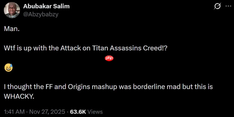 《刺客信条》演员批评进击的巨人联动：简直是胡闹！