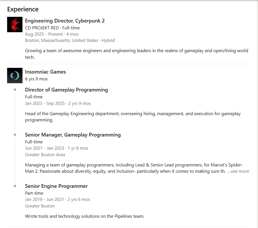 《漫威蜘蛛侠》资深开发者加盟CDPR 开发《赛博朋克2》