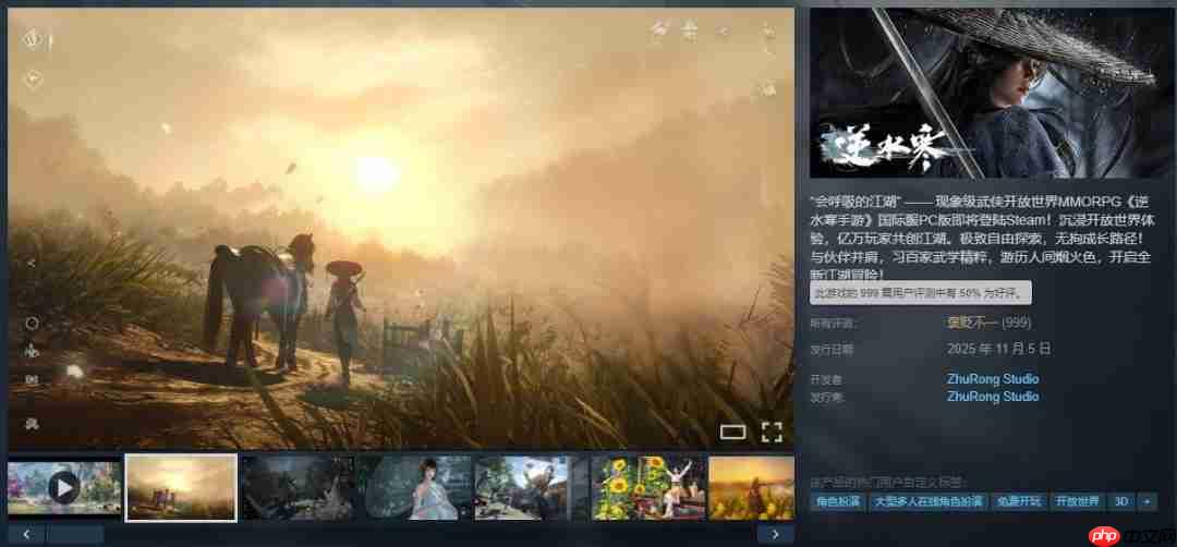 《逆水寒手游》国际服PC版正式开服 Steam褒贬不一