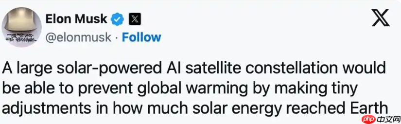 马斯克提议用 ai 卫星“遮阳”降温
