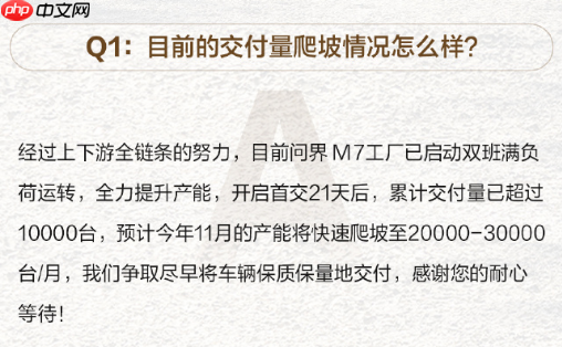 27.98万元起 全新问界M7上市36天交付破20000台!产能还在上升