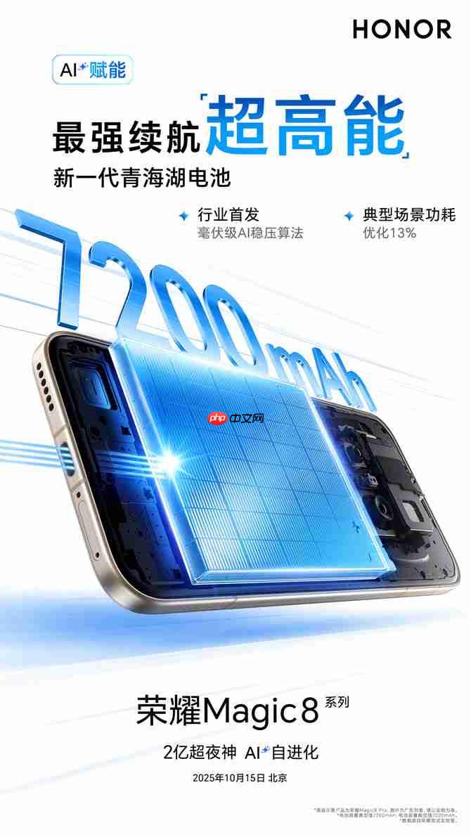 碾压同级！荣耀Magic8 Pro搭7200mAh电池+2亿长焦太顶了，15日发布