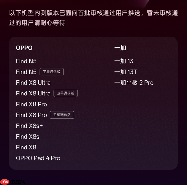 OPPO ColorOS 16首批机型开启内测升级 共计13款
