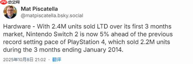 switch2美国销量突破240万台 市场表现依旧强劲