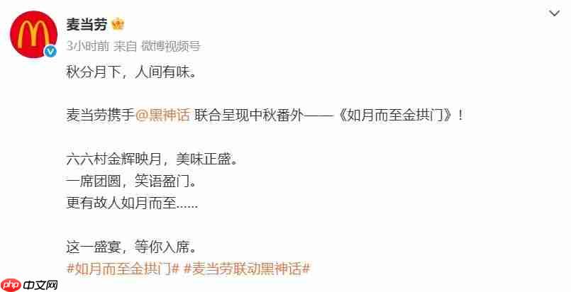 六妹做客六六村！ 麦当劳发布《黑神话：悟空》联动动画