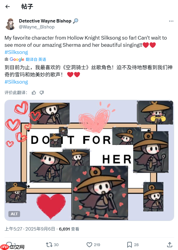 太可爱了！《空洞骑士：丝之歌》玩家一致喜爱NPC“谢尔玛”！