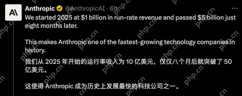 AI独角兽Claude估值暴涨300%，晋升全球第四，仅次于字节跳动 - php中文网