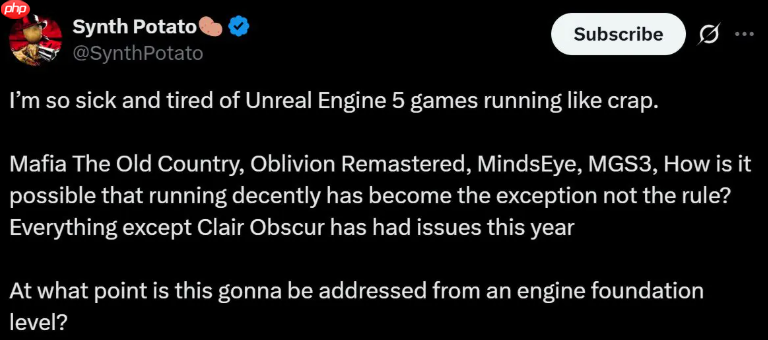 《合金装备3：重制版》性能表现遭质疑 虚幻5优化问题再受关注