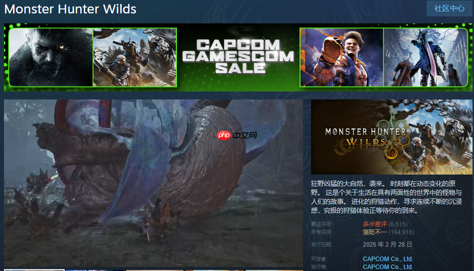 风评回暖？《怪物猎人：荒野》好评率回升至21%！