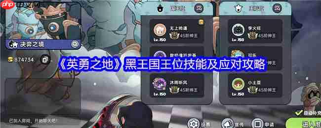 英勇之地团本制霸指南：黑王国王位全技能破解手册