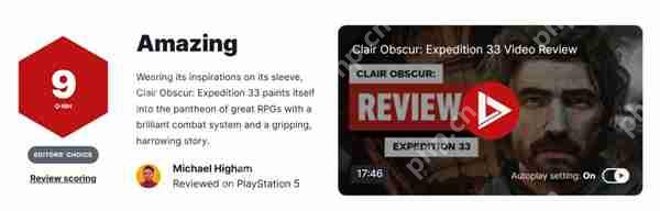 《光与影：33号远征队》IGN 9分好评 获M站必玩认证