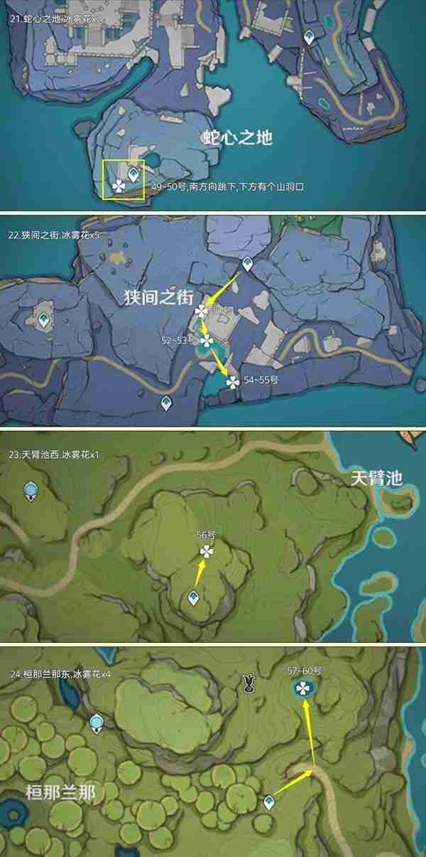 原神冰雾花采集路线分享-原神冰雾花位置一览