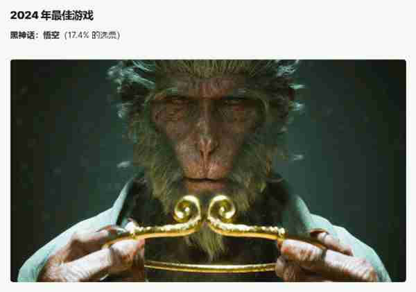 IGN社区投票奖项公布 《黑神话：悟空》获年度最佳