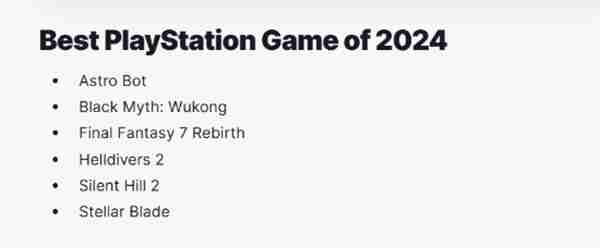 IGN公布年度最佳PS游戏 《宇宙机器人》再次获奖