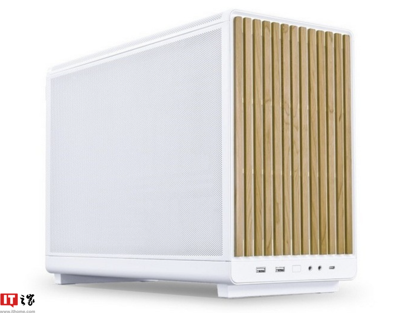 联力预热白色木质款 A3 桌面 M-ATX 小机箱：胡桃木纯木格栅、12 月 19 日上市