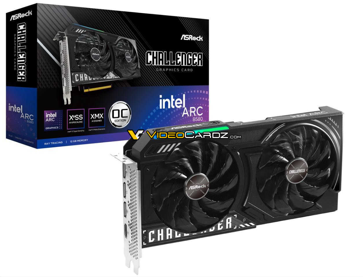 华擎锐炫 B580 桌面显卡曝光：2.8GHz Xe2-HPG GPU，双 8-pin 电源接口