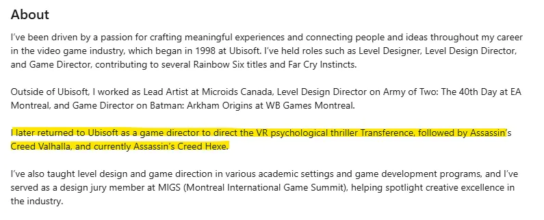 《刺客信条：女巫》将由《刺客信条：英灵殿》总监领导开发