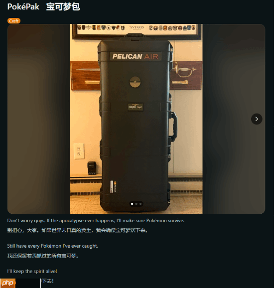 《宝可梦》玩家卡带特制包引热议 即便末日也能扛！