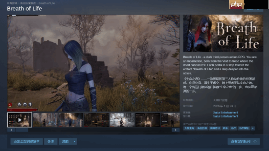 类魂ARPG《Breath of Life》定档1月23日 试玩Demo现已推出