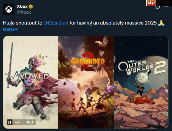 Xbox发文感谢该工作室：2025年你们成就斐然！
