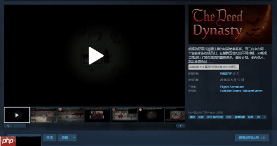 Steam喜加一：犯罪RPG《恶果：王朝》限时免费 领取时间截至12月26日