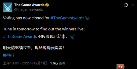 TGA投票已正式结束！年度大奖你投给了谁？