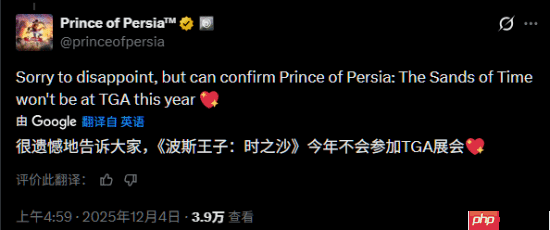 还要继续等！《波斯王子：时之砂 重制版》官宣不会在本次TGA上亮相