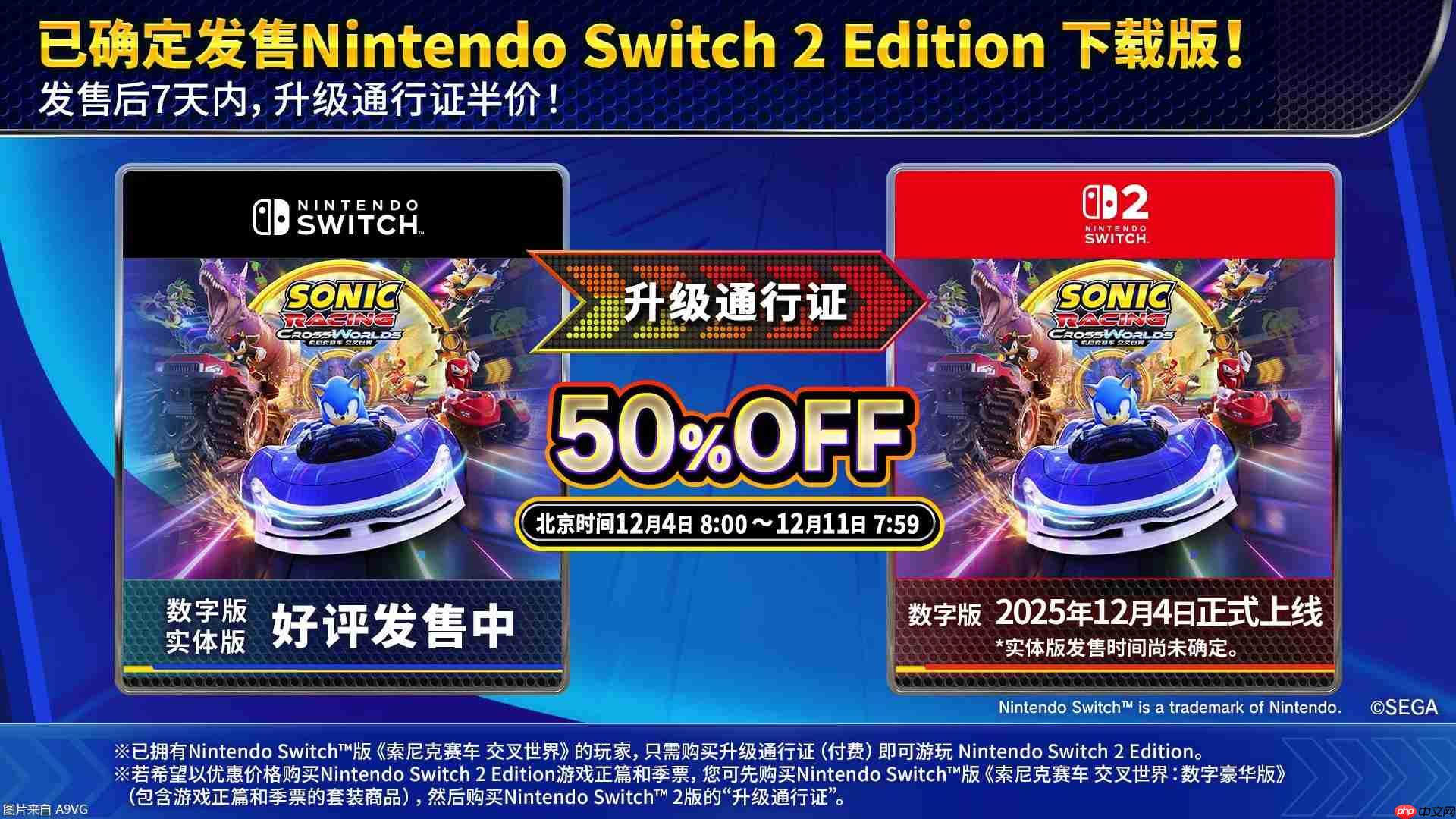 《索尼克赛车 交叉世界》NS2下载版今日正式发售！