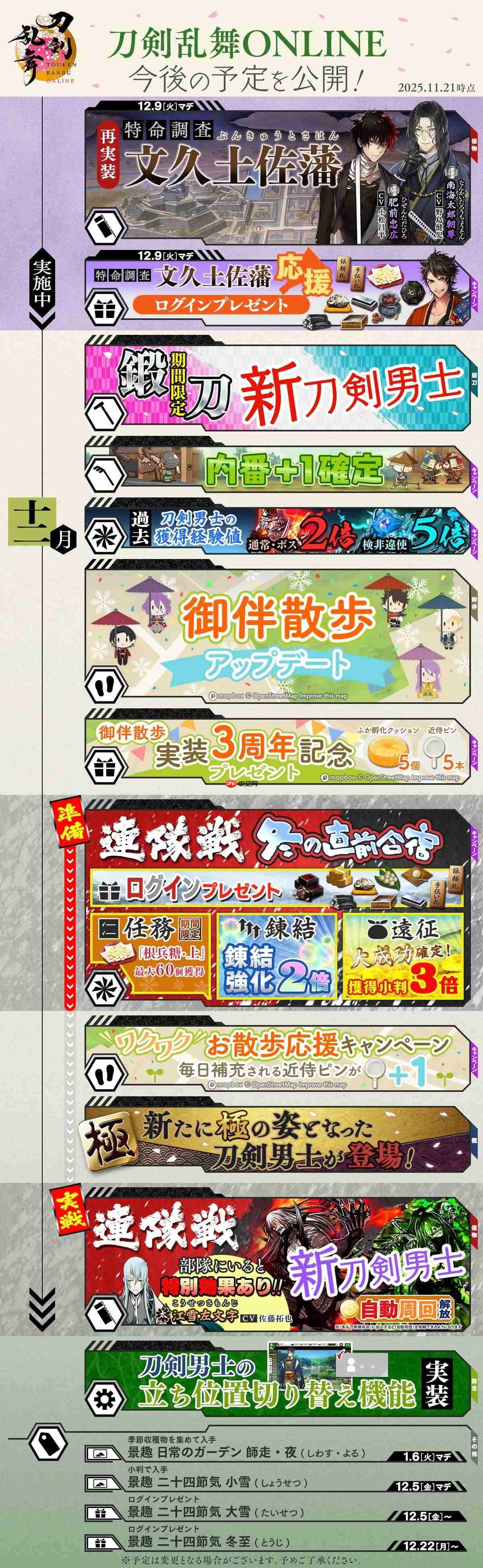 刀剑乱舞日服12月活动时间表-刀剑乱舞日服12月有哪些活动2025