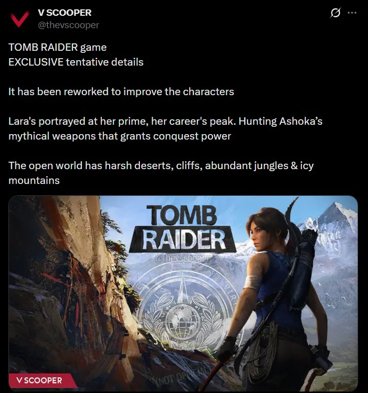 传《古墓丽影》新作大改 呈现巅峰时期的劳拉形象